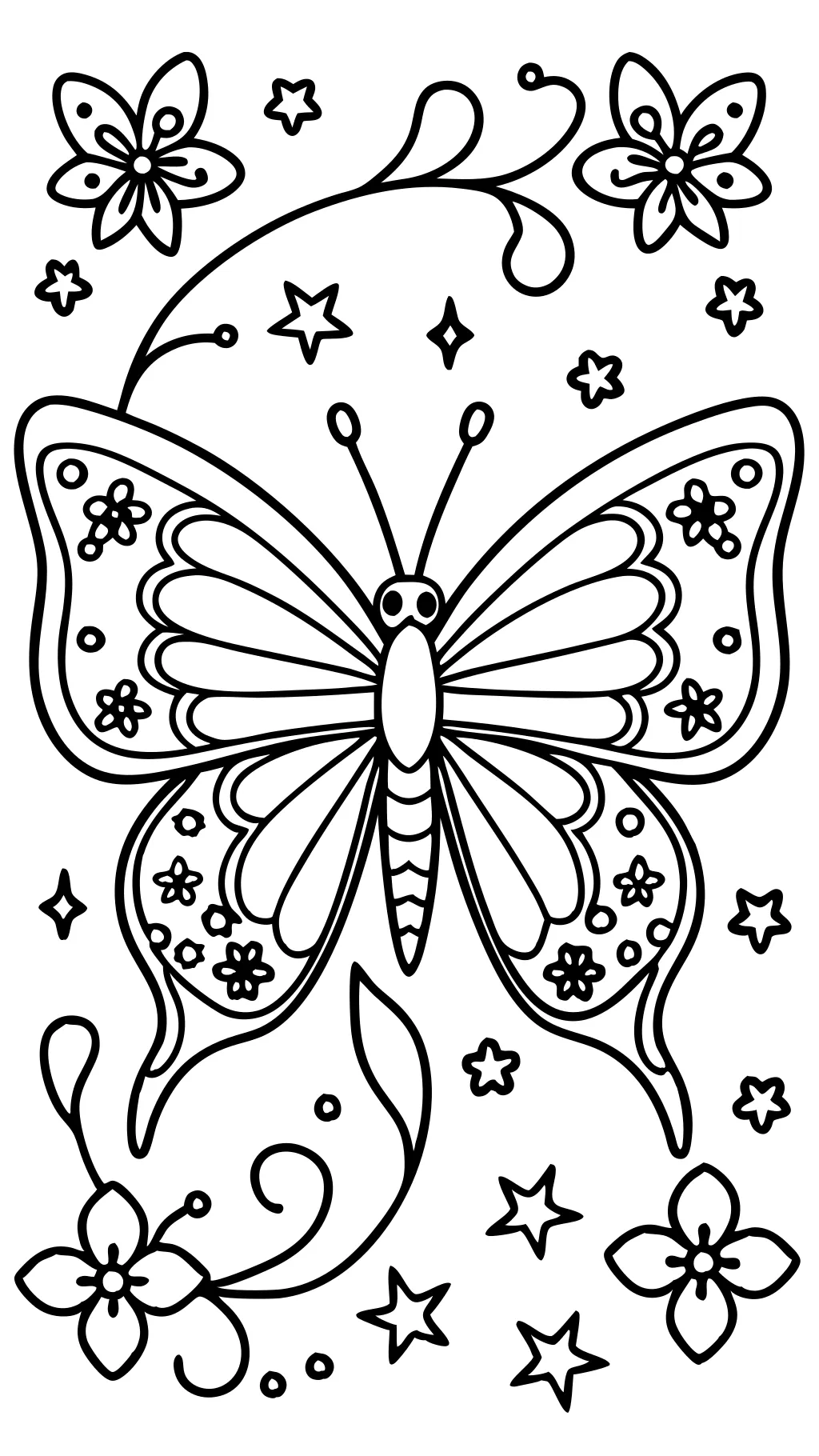 Página para colorear de una mariposa